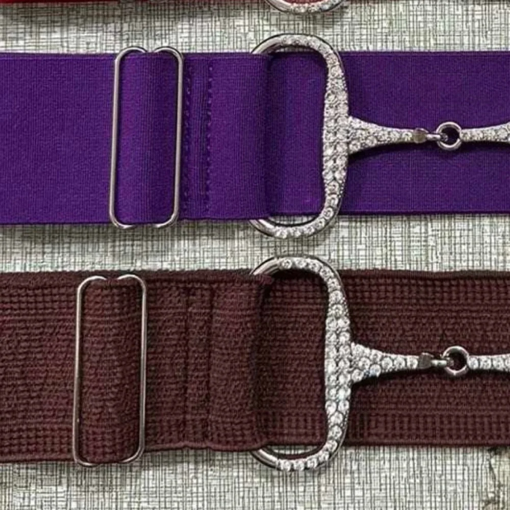 2” Purple Sparkle Equestrian horse Snaffle Bit Belt Elastic One Size Fits A…